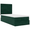vidaXL Ottoman-Bett mit Matratzen & LEDs Dunkelgr&uuml;n 90x200 cm Samt