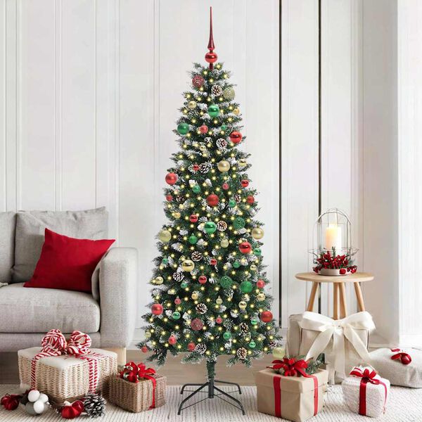 vidaXL K&uuml;nstlicher Weihnachtsbaum mit 300 LEDs mit St&auml;nder Gr&uuml;n 180 cm