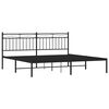 vidaXL Bettgestell mit Kopfteil Metall Schwarz 180x200 cm