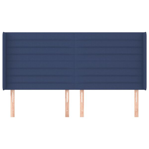 vidaXL Kopfteil mit Ohren Blau 183x16x118/128 cm Stoff