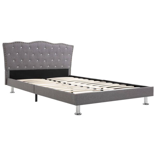 vidaXL Bett mit Memory-Schaum-Matratze Hellgrau Stoff 140&times;200 cm