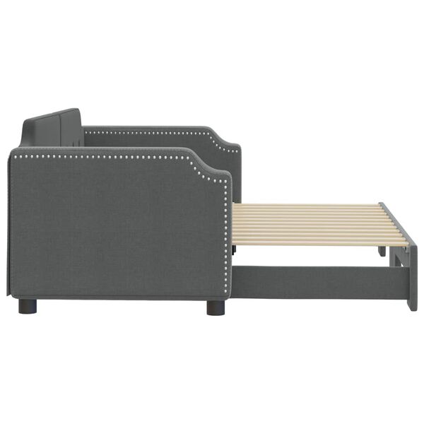 vidaXL Tagesbett Ausziehbar Dunkelgrau 80x200 cm Stoff