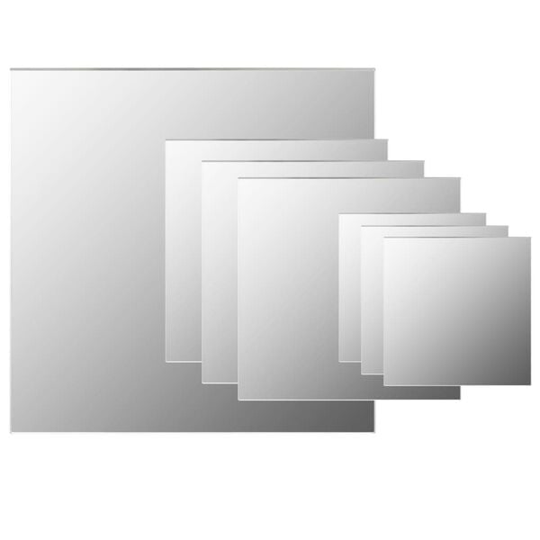 vidaXL 7-teiliges Wandspiegelset Quadratisch Glas