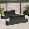 vidaXL Garten-Sofa-Set mit Kissen 8 pcs Schwarz Poly-Rattan