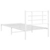vidaXL Bettgestell mit Kopfteil Metall Wei&szlig; 90x200 cm
