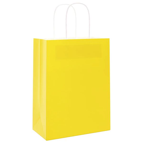 vidaXL Papiertragetaschen 50 Stk. mit Henkeln Gelb 21x11x28 cm