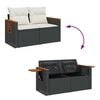 vidaXL Gartensofa-set mit Kissen 13 pcs Schwarz und Creme Poly-Rattan
