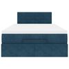 vidaXL Ottomane Bett mit Matratze & LEDs Dunkelblau 120x190 cm Samt