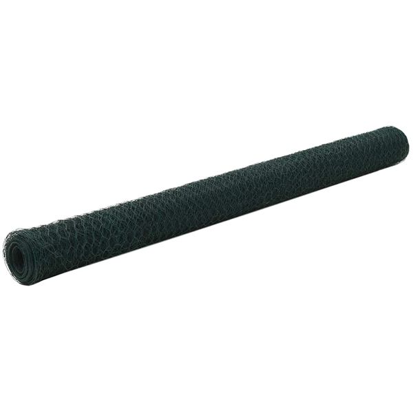 vidaXL Drahtzaun Stahl mit PVC-Beschichtung 25x1,5 m Gr&uuml;n