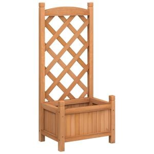 vidaXL Pflanzk&uuml;bel mit Spalier Braun 40x30x90 cm Massivholz Tanne