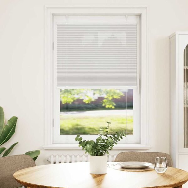 vidaXL Plissee Hellgrau 75x100 cm Stoffbreite 74,4 cm Polyester