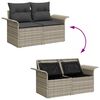 vidaXL Gartensofa-set mit Kissen 7 pcs Hellgrau Poly Rattan