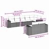 vidaXL 8-tlg. Garten-Sofagarnitur mit Kissen Hellgrau Poly Rattan