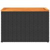 vidaXL Garten-Beistelltische 2 Stk Schwarz 55x34x37cm Poly Rattan Holz