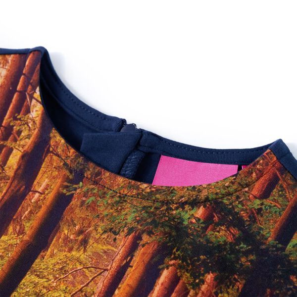 Kinderkleid mit Langen &Auml;rmeln Marineblau 104