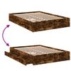 vidaXL Bettgestell mit Schubladen R&auml;uchereiche 140x200cm Holzwerkstoff