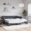 vidaXL Tagesbett Ausziehbar mit Matratzen Dunkelgrau 100x200 cm Samt