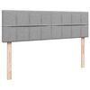 vidaXL Ottoman-Bett mit Matratzen Hellgrau 160x200 cm Stoff