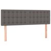 vidaXL Boxspringbett mit Matratze Grau 140x190 cm Kunstleder