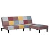 vidaXL Schlafsofa 2-Sitzer mit Fu&szlig;hocker Mehrfarbig Stoff