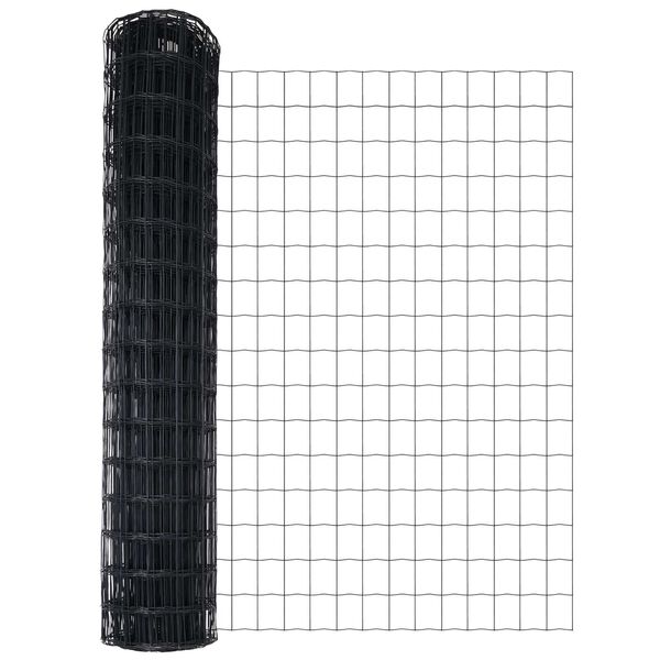 vidaXL Eurozaun Grau 1,4 x 10 m PVC-beschichtetes Eisen