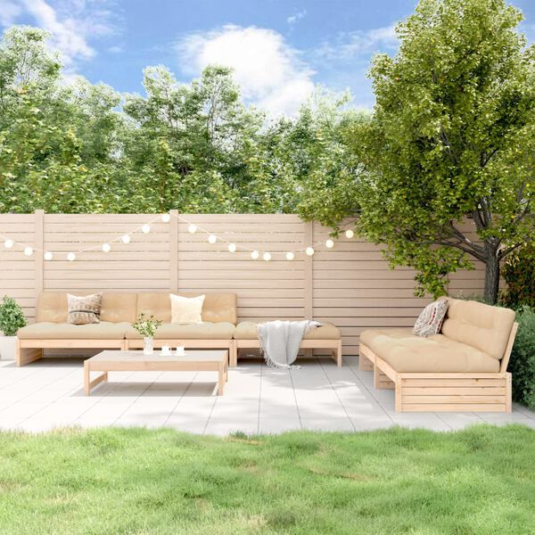 vidaXL 6-tlg. Garten-Lounge-Set Massivholz Kiefer