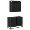 vidaXL Badezimmerm&ouml;bel-Set 2 pcs Schwarz Eichen-Optik Holzwerkstoff