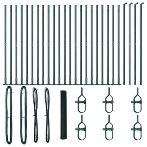 vidaXL Sechseckzaun mit Betonsockel 50 x 1,2 m PVC-beschichteter Stahl