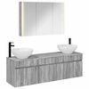 vidaXL Badezimmerschrank-Set 4 Stk. Grau Sonoma Holzwerkstoff