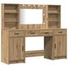 vidaXL Schminktischset mit LED 3 Stk. Artisan-Eiche Holzwerkstoff