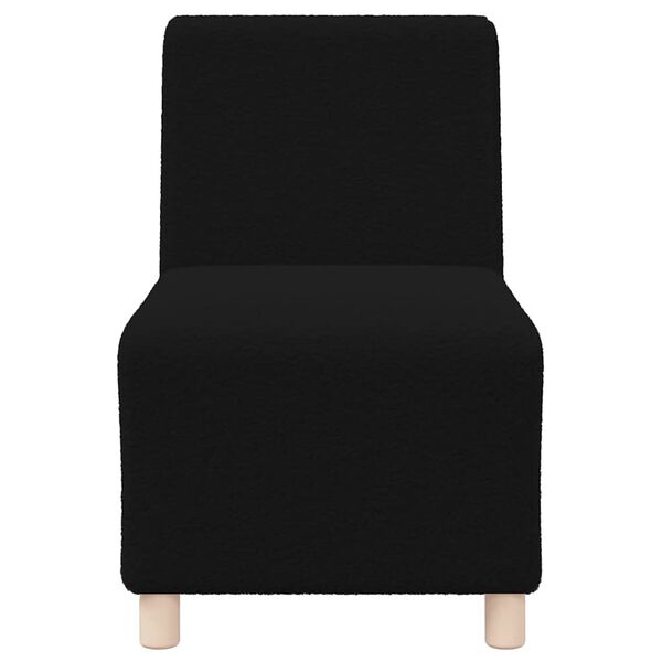 vidaXL Modulares Sofa ohne Armlehnen Schwarz 55 cm Gelockter Wollstoff