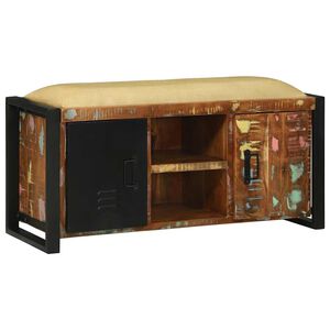 vidaXL Bank Schrank Mehrfarbig 100 x 35 x 50 cm Massivholz Altholz