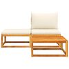 vidaXL 3-tlg. Gartensofa-Set mit Kissen Holz Akazie & Seil