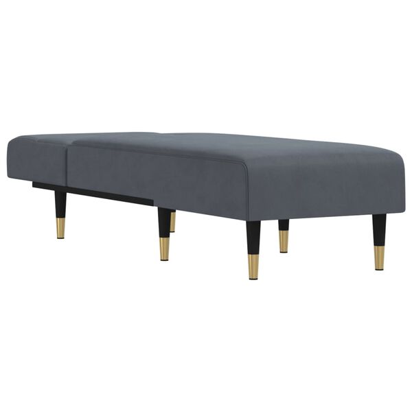 vidaXL Chaiselongue Dunkelgrau Samt