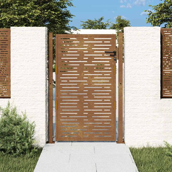 vidaXL Gartentor 100x125 cm Cortenstahl Quadratisches Design