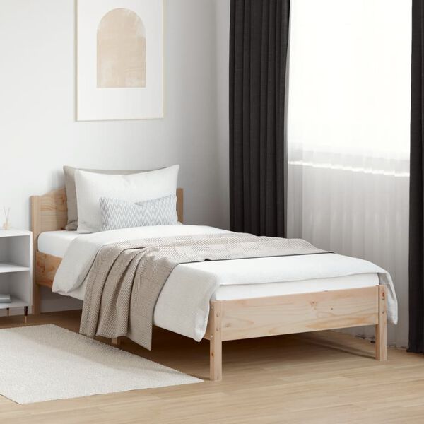 vidaXL Massivholzbett ohne Matratze 100x200 cm Kiefernholz