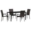 vidaXL Garten Essgruppe 5 pcs Braun Pulverbeschichteter Stahl