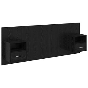 vidaXL Kopfteil mit Schrank 3 stk. Schwarz Eichen-Optik Holzwerkstoff