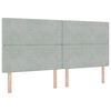 vidaXL LED Boxspringbett mit Matratze Hellgrau 200 x 200 cm Samt