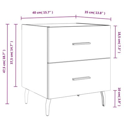 vidaXL Nachttisch Braune Eiche 40x35x47,5 cm Holzwerkstoff