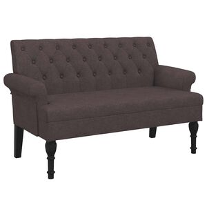 vidaXL Sitzbank mit R&uuml;ckenlehne Dunkelbraun 120x62x75,5 cm Stoff