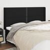 vidaXL Kopfteil mit Ohren Schwarz 203x16x118/128 cm Stoff