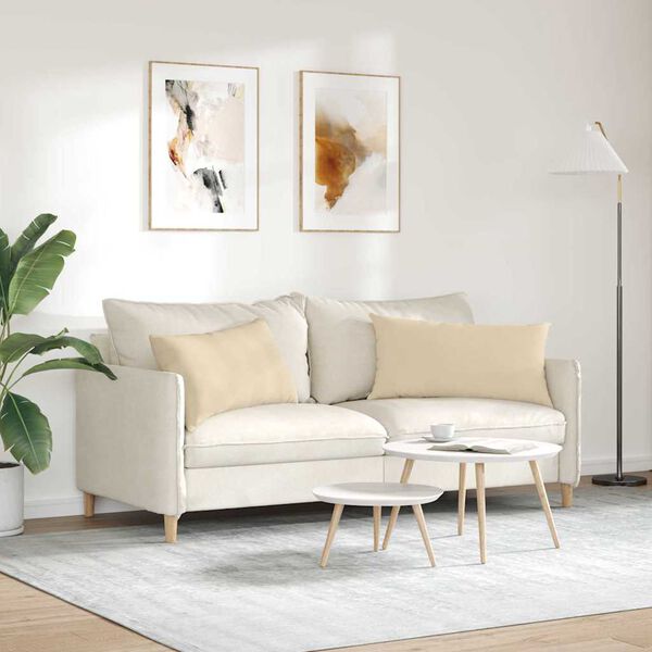 vidaXL Sofakissen 2 St&uuml;ck Creme 80 x 40 cm Stoff