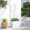 vidaXL Garten Sichtschutz-Leinwand Floral Wei&szlig; 50 x 140 cm