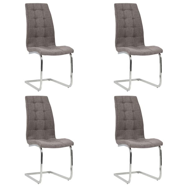 vidaXL Freischwinger 4 Stk. Taupe Stoff