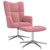 vidaXL Relaxsessel mit Hocker Rosa Samt