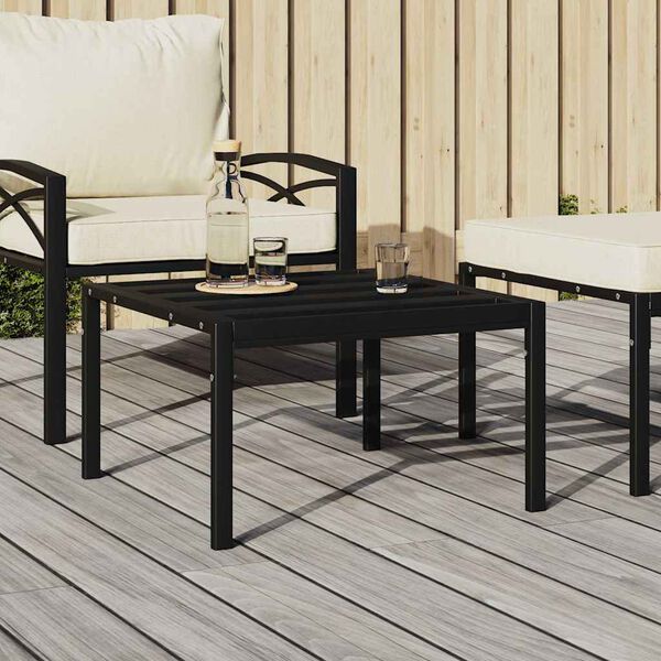 vidaXL Garten-Couchtisch Schwarz 60x60x35 cm Stahl