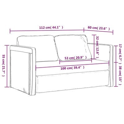 vidaXL Bodensofa mit Schlaffunktion Blau 112x174x55 cm Stoff