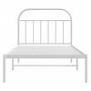 vidaXL Bettgestell mit Kopfteil Metall Wei&szlig; 107x203 cm