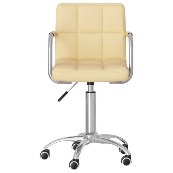 vidaXL Esszimmerst&uuml;hle 4 Stk. Drehbar Creme Kunstleder